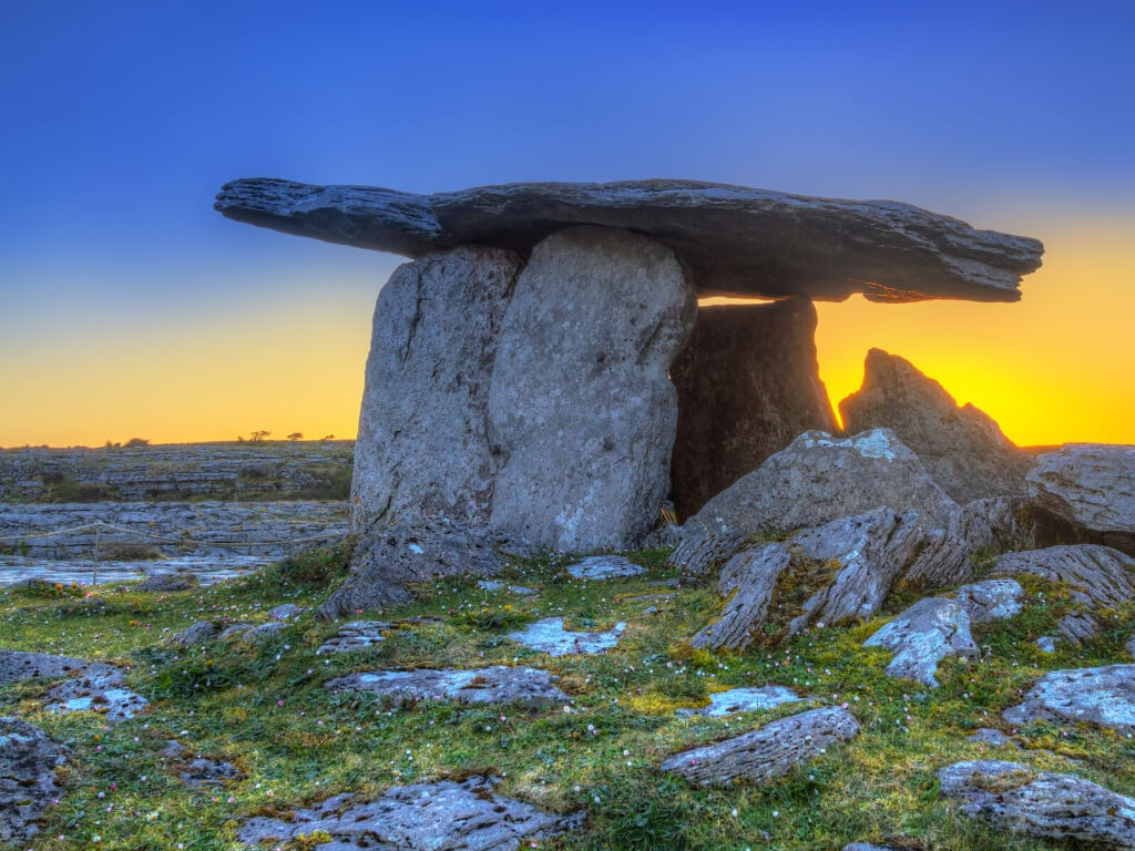 A stone burial tomb in the Burren National Park, Ireland