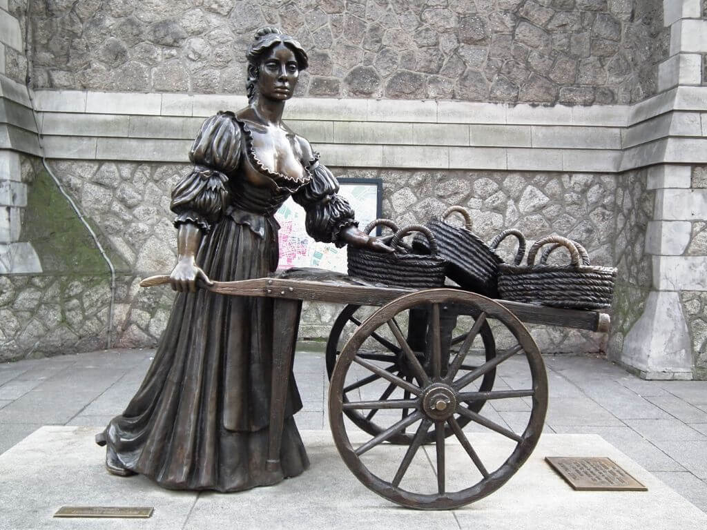 The Molly Malone statue in Dublin city centre