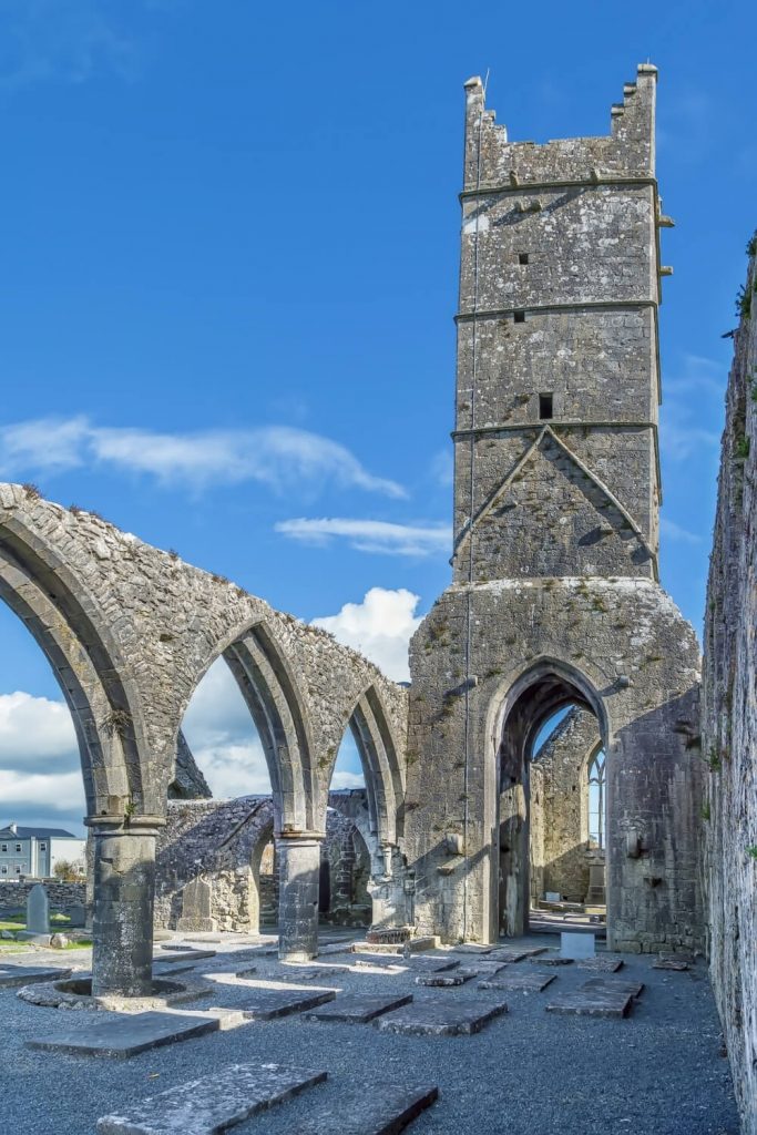 A picture of the ruins of Claregalway Friary