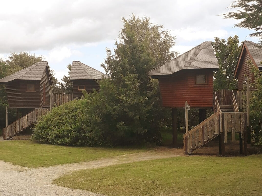 A picture of some of the treehouses at River Valley Holiday Park