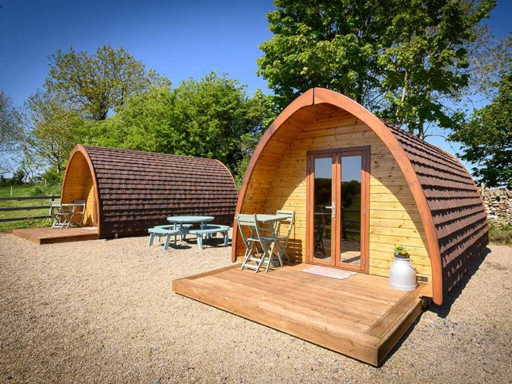 A picture of the glamping huts at Westport Glamping, Ireland