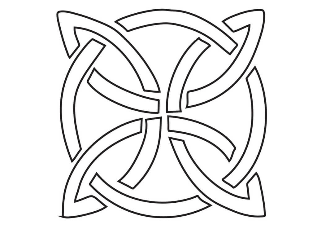 A black and white picture of a Celtic Dara Knot