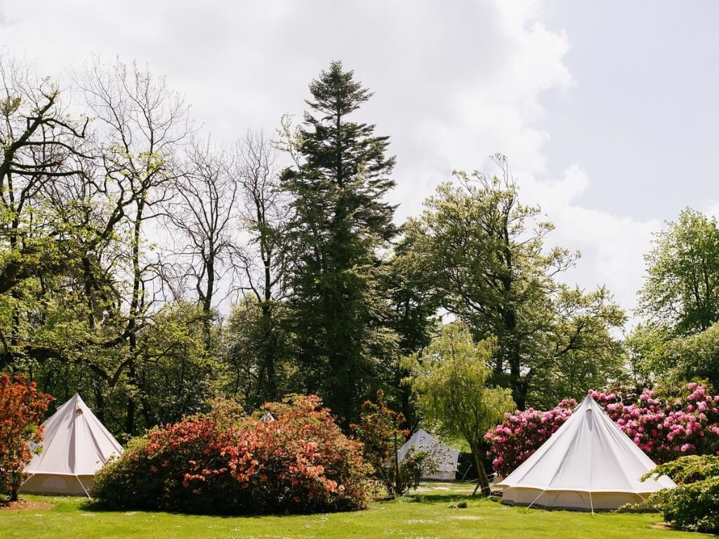 A picture of some of the glamping bell tents at Ballyvolane Glamping