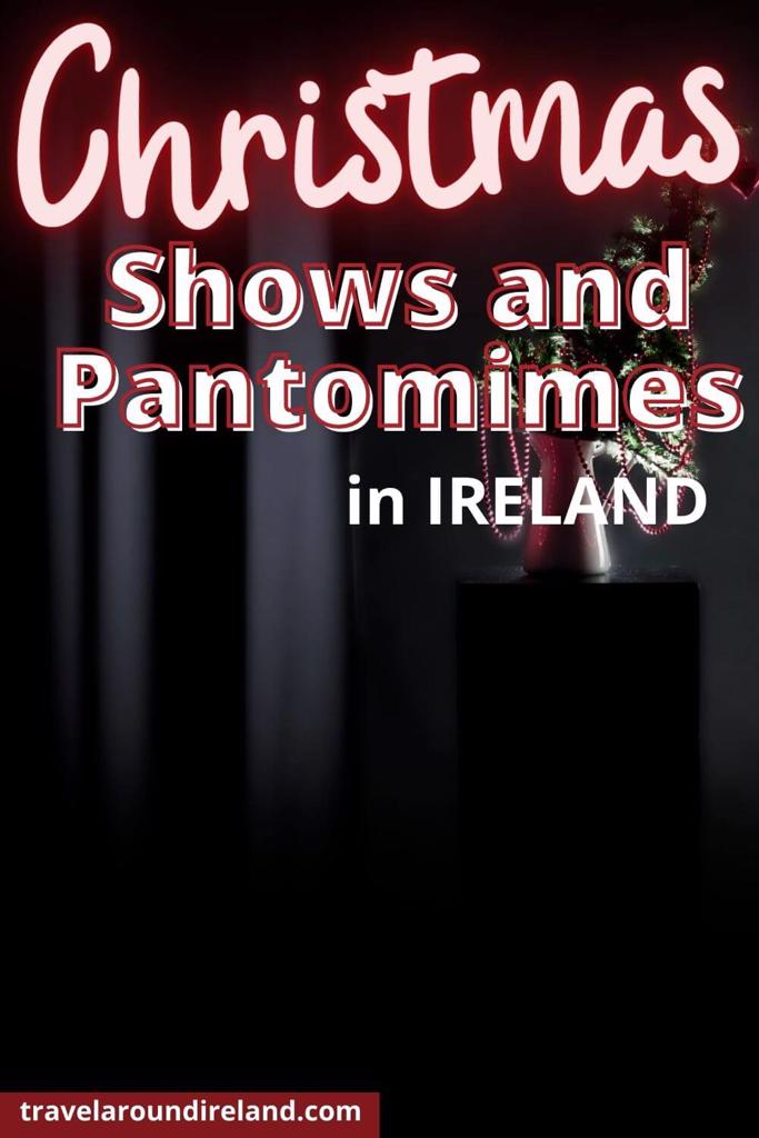 A picture of a vase on a dark stage with text overlay saying Christmas Shows and Pantomimes in Ireland