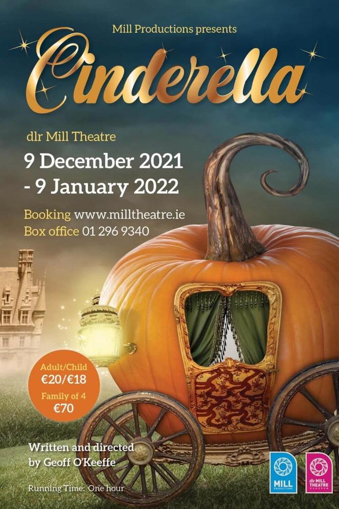 Advertisement for Cinderella, dlr Mill Theatre in Dublin