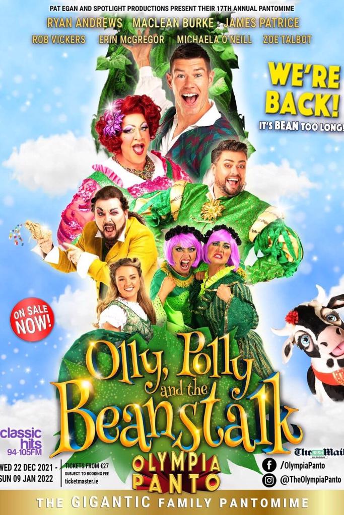 Advertisement for Olly, Polly and the Beanstalk Panto at the Olympia Theatre