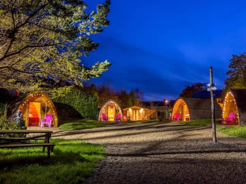 A picture of the glamping cabins at Podumna Glamping Village