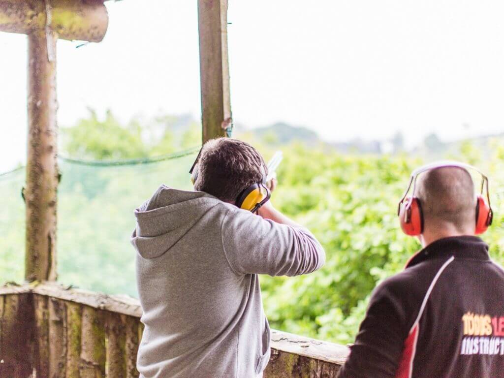 A man doing some clay pigeon shooting at Todd's Leap