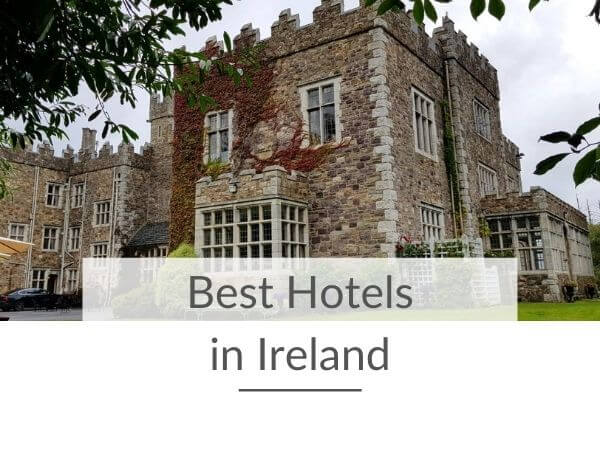 A picture of Waterford Castle Hotel with text overlay saying Best Hotels in Ireland