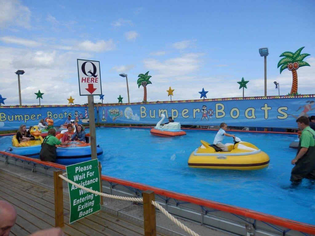 A picture of the water bumper cars at Tramore Amusement Park