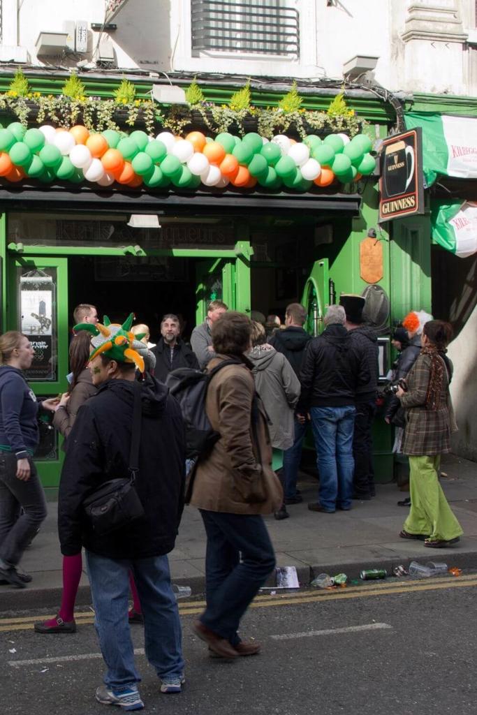 Dublin street on St Patrick's Day