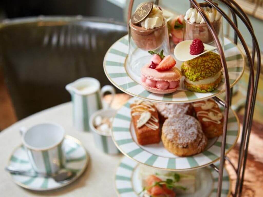A close up of the tiered tray of the afternoon tea at New Imperial Hotel, Cork