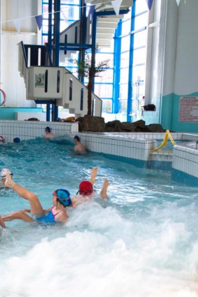 A picture of some kids in the wave pool at Splashworld, Tramore