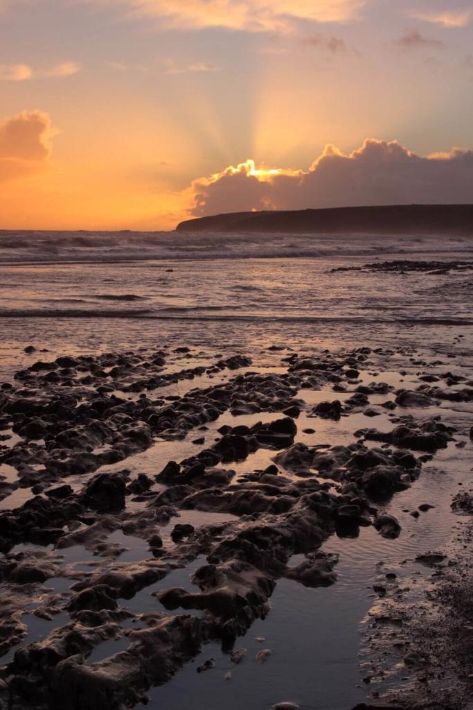 Rock pools at the shoreline at Ballybrannigan Beach, Cork