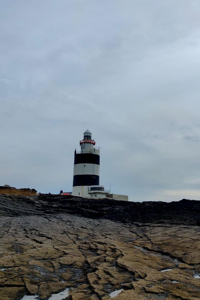 A picture of the Hook Head Lighthouse taken one grey August day.