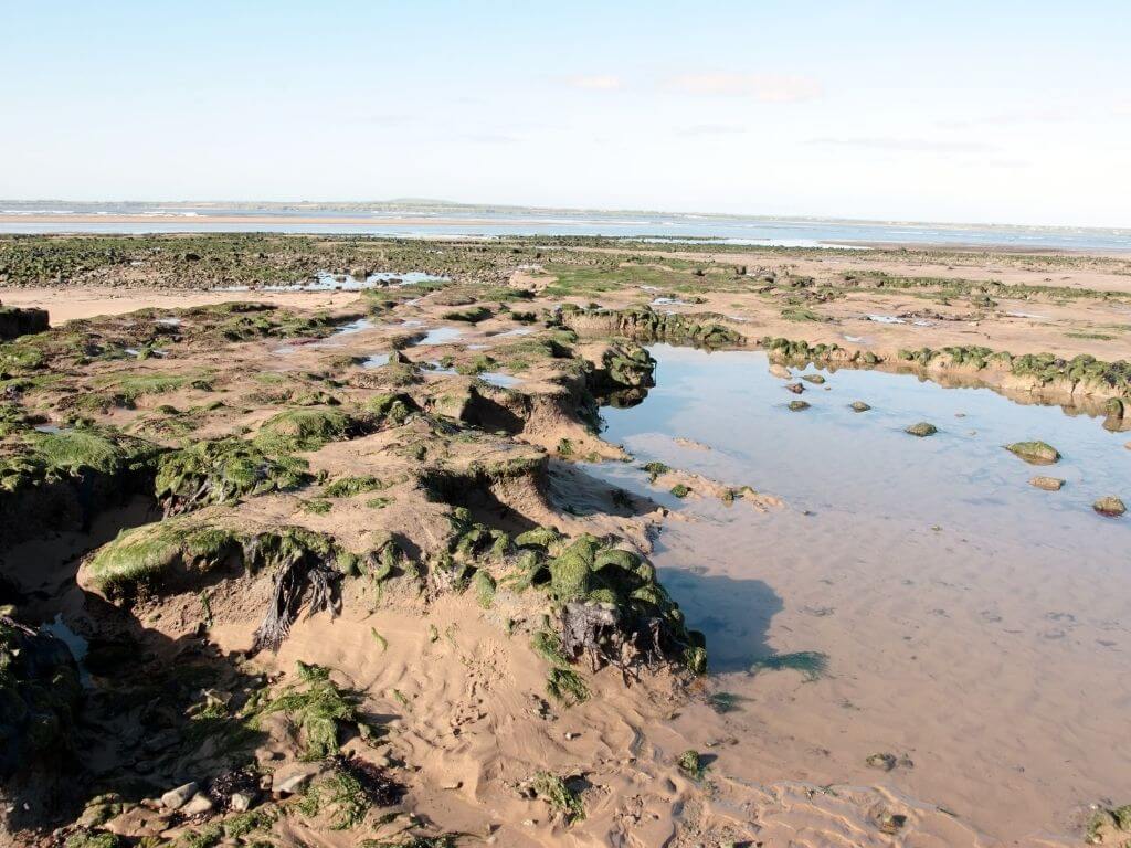 A picture of a rocky shoreline in County Kerry with exposed rockpools