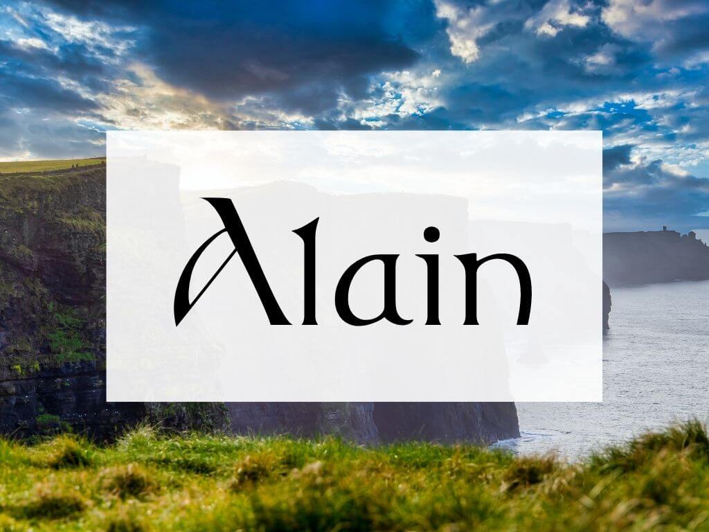 A picture of the Cliffs of Moher and a textbox over it containing the word Alain