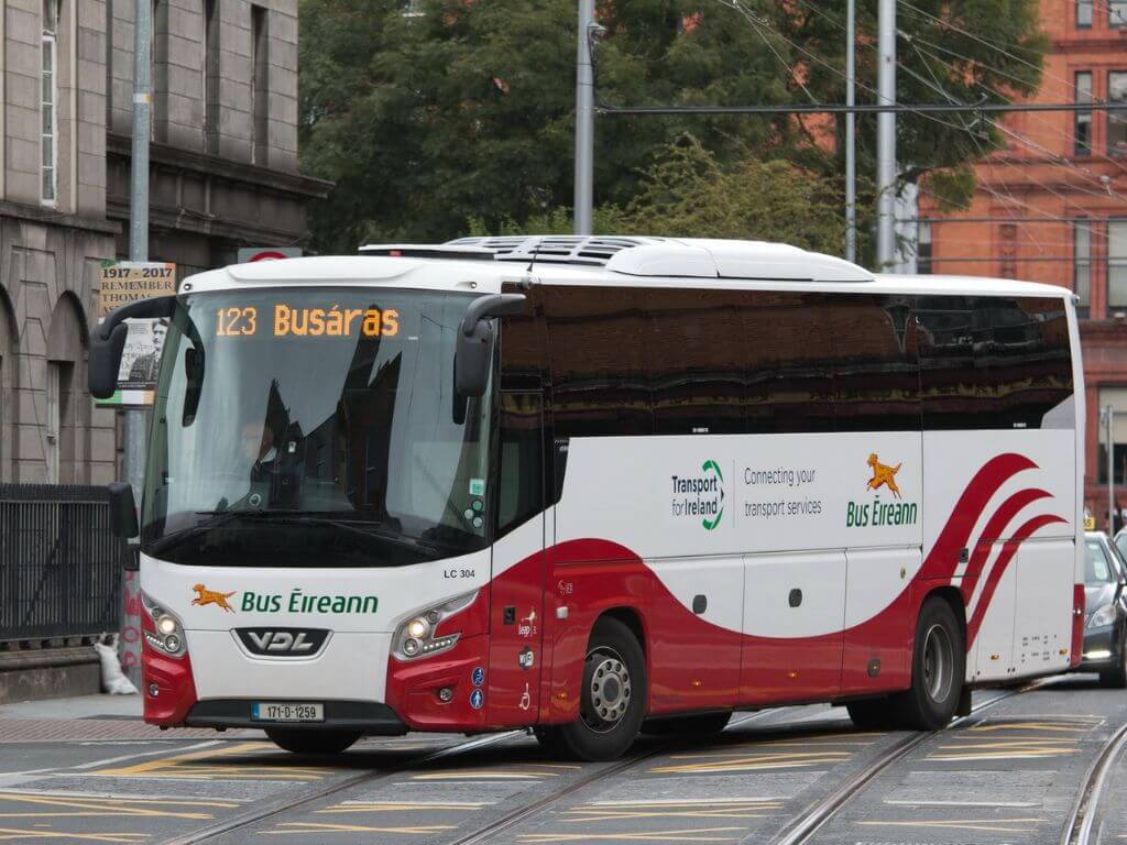 A Bus Éireann bus heading for Busaras in Dublin
