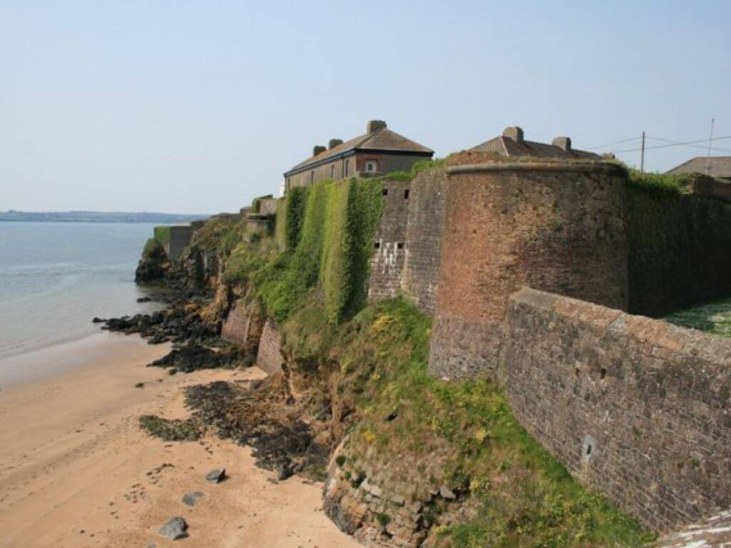 A picture taken along one of the sea walls of the star-shaped Duncannon Fort, Wexford