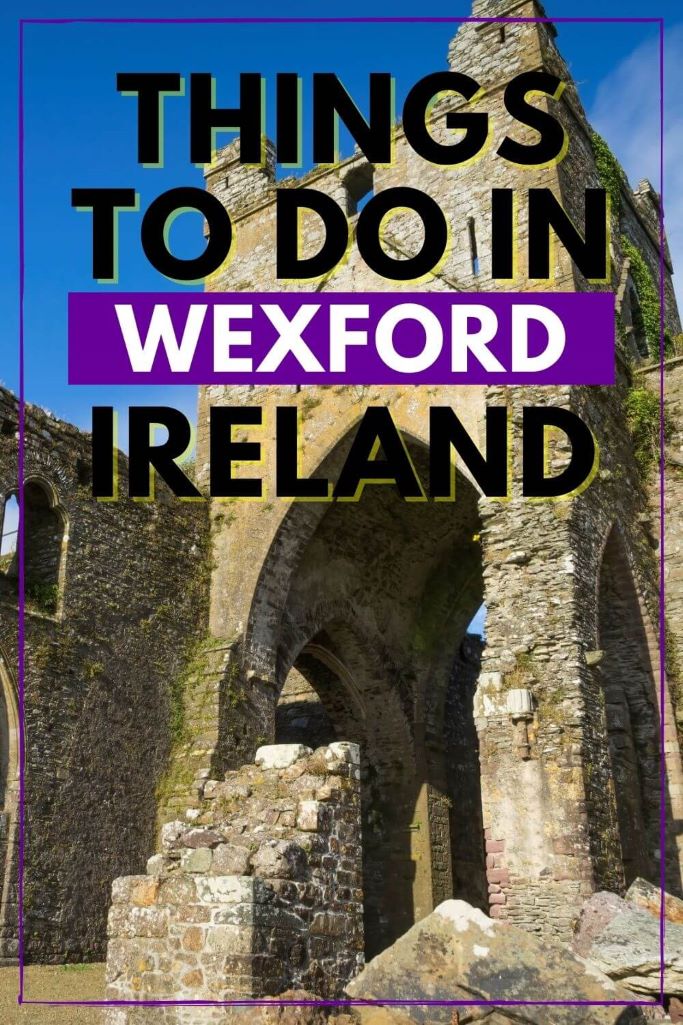 A picture of Dunbrody Abbey in Wexford and text overlay saying things to do in Wexford Ireland