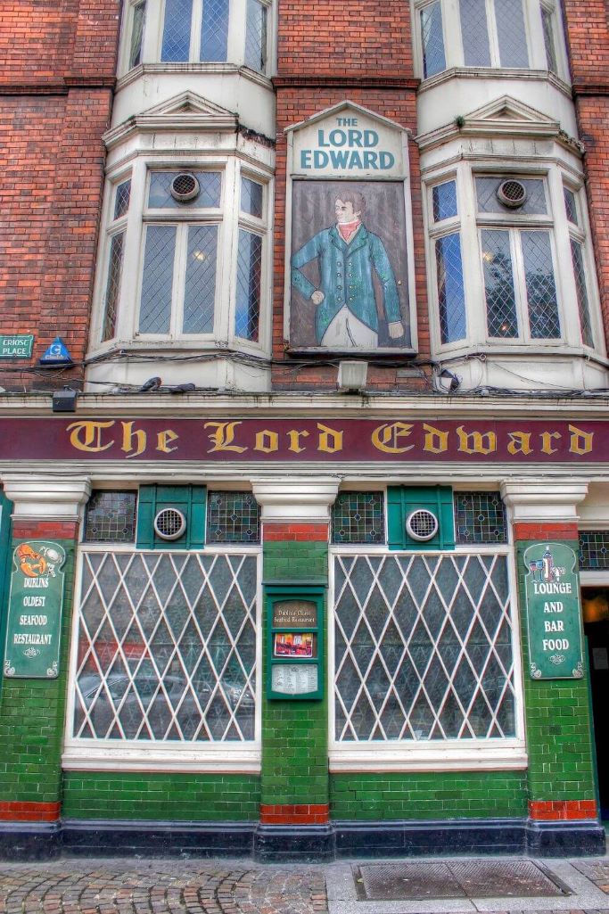 A picture of the exterior of The Lord Edward pub in Dublin, Ireland