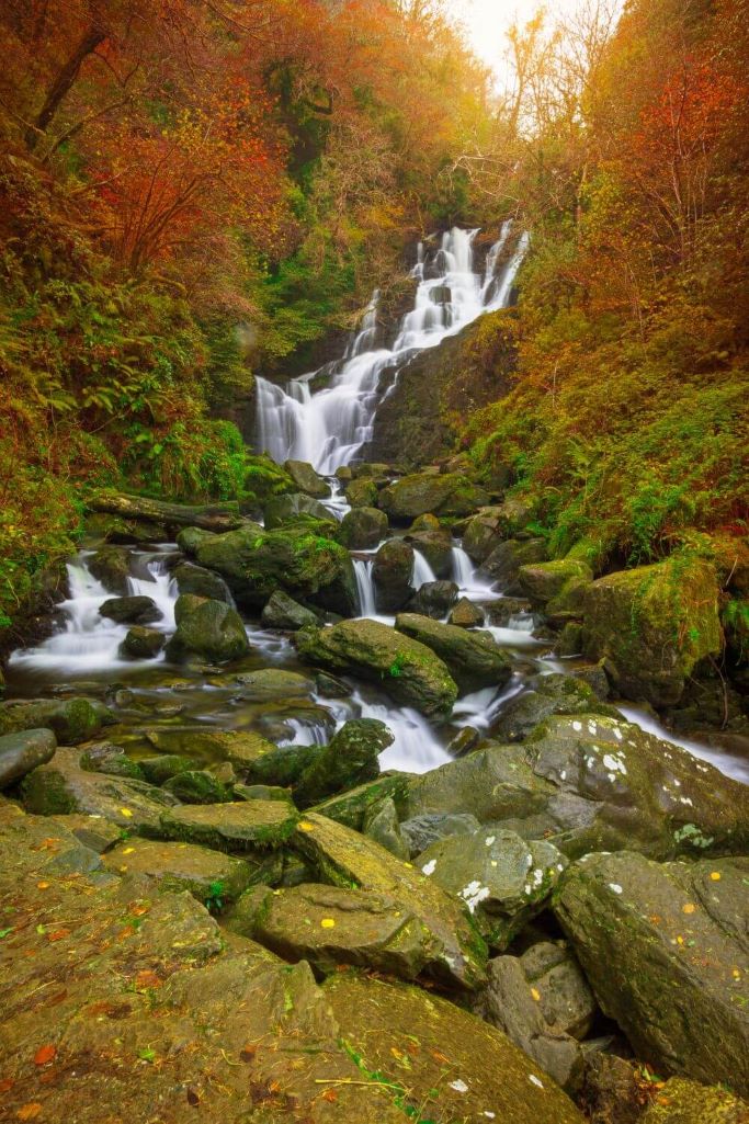 A picture of the Torc Waterfall, Killarney National Park in autumn
