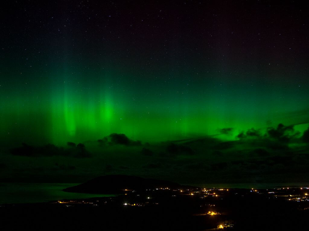 A picture of the Northern Lights over Urris, Co. Donegal, Ireland