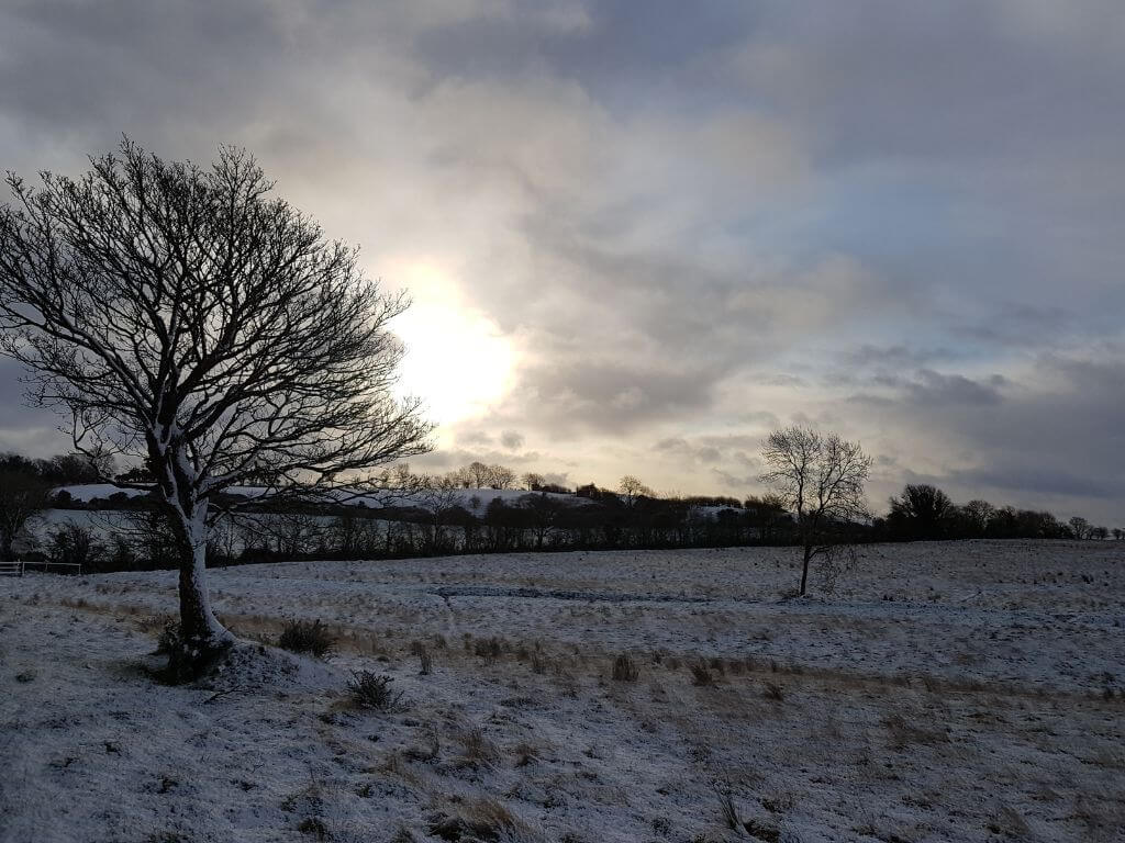 A snowy scene in County Meath, Ireland