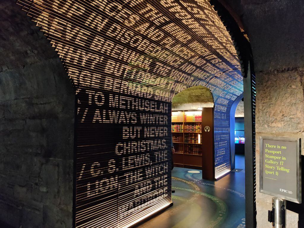 A picture of one of the exhibitions at the EPIC Museum in Dublin