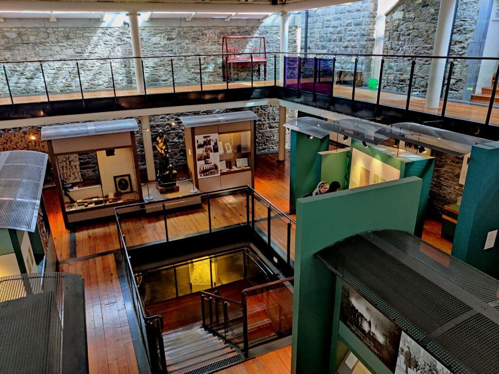 A picture of one of the floors of exhibitions in the Kilmainham Gaol Museum in Dublin
