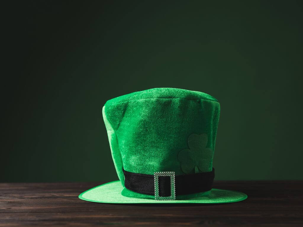 A picture of a novelty green, leprechaun hat for St Patrick's Day