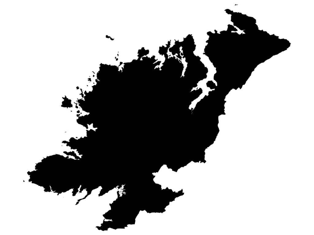 County Donegal map in black and white