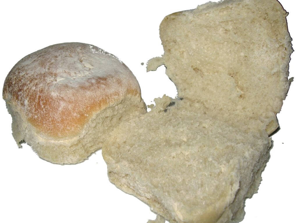 A picture of two Waterford Blaa's, which are a bread bap that can only be called a blaa if it has been baked in Waterford.
