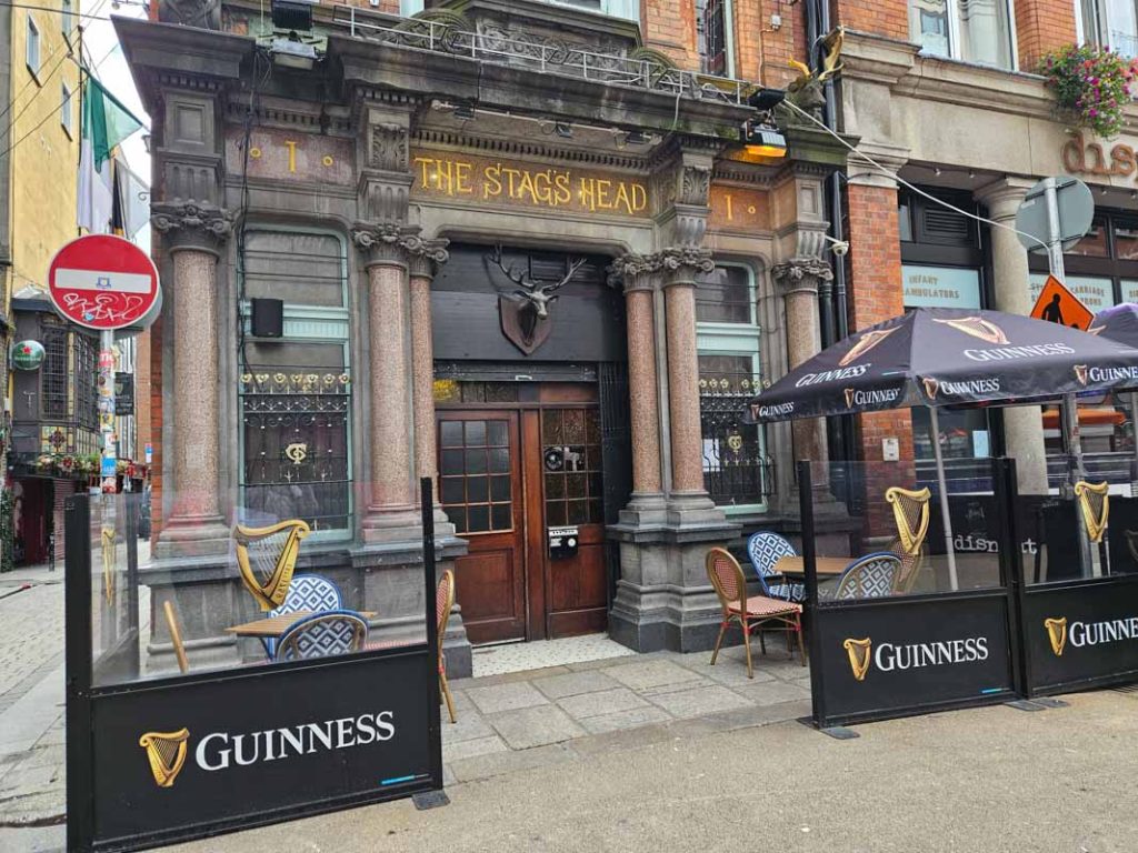 The Stag's Head Pun in Dublin, Ireland exterior.