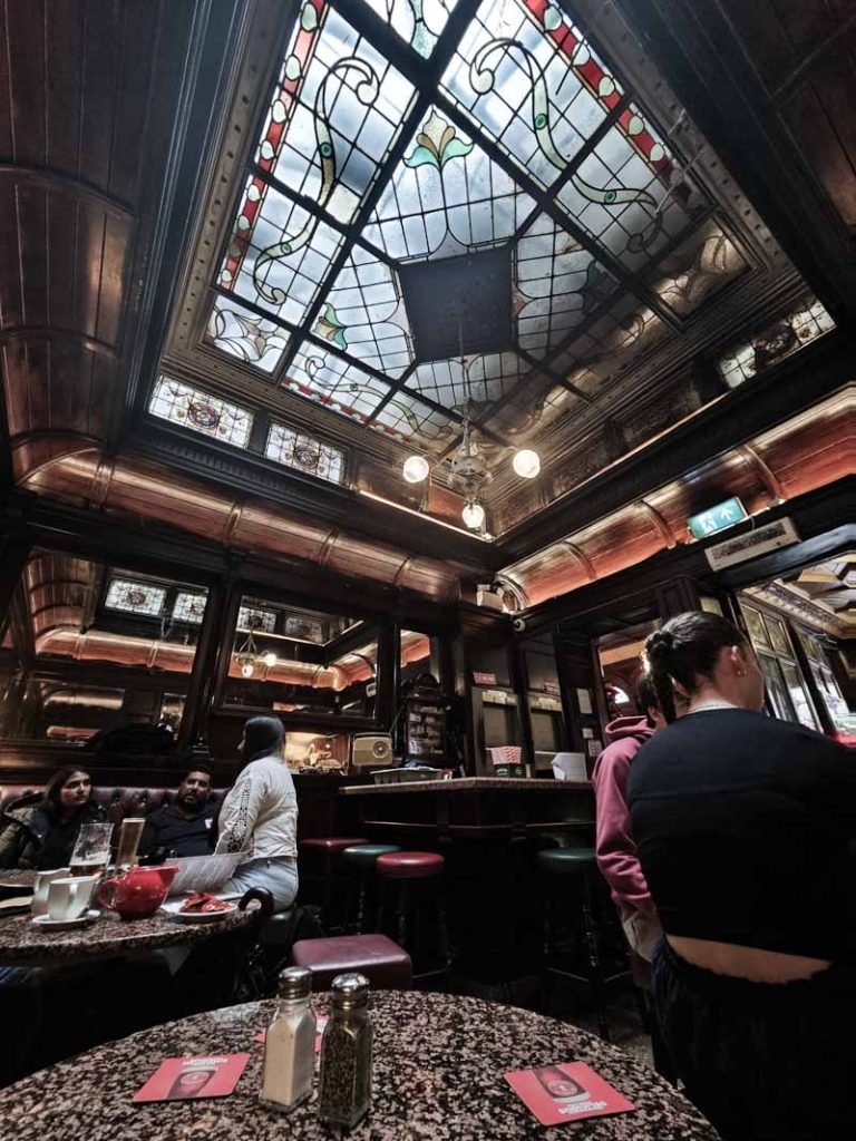 The lounge inside The Stag's Head pub, one of the oldest pubs in Dublin.