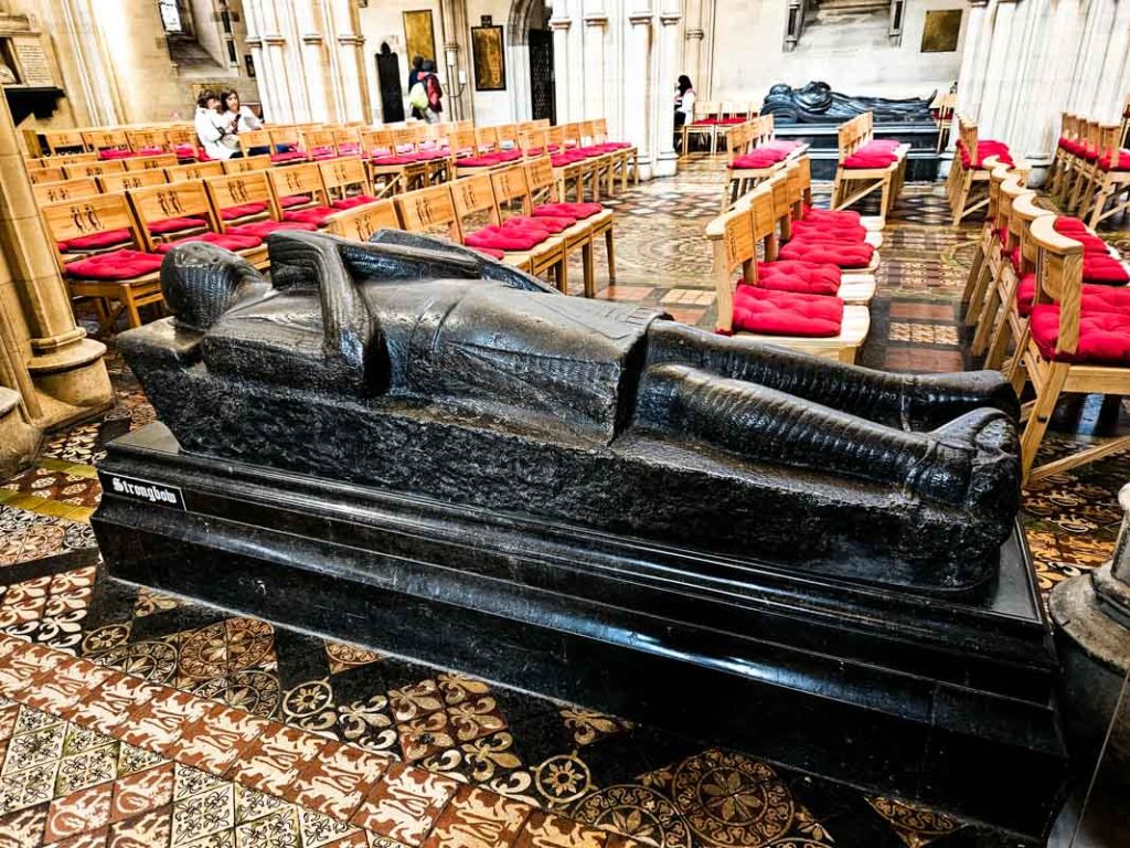 A picture of the Strongbow Effigy in Christ Church Cathedral in Dublin, Ireland.