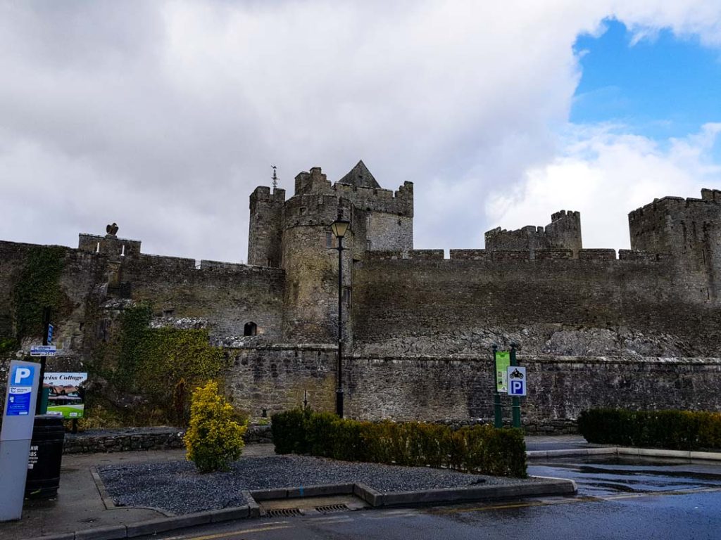 A picture from the car park looking at Cahir Castle.